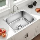 Square Single Bowl 304-Grade Kitchen Sink (24 x 18 x 9 Inches) - LIPKA - Lipka Home