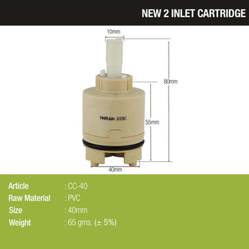 Ceramic Cartridge (40mm) for 2-Inlet Diverter - by LIPKA - Lipka Home