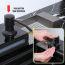 Piano Waterfall Kitchen Sink (30 x 18 x 9 inches) with Pull-out Mixer Faucet & RO Tap - LIPKA - Lipka Home