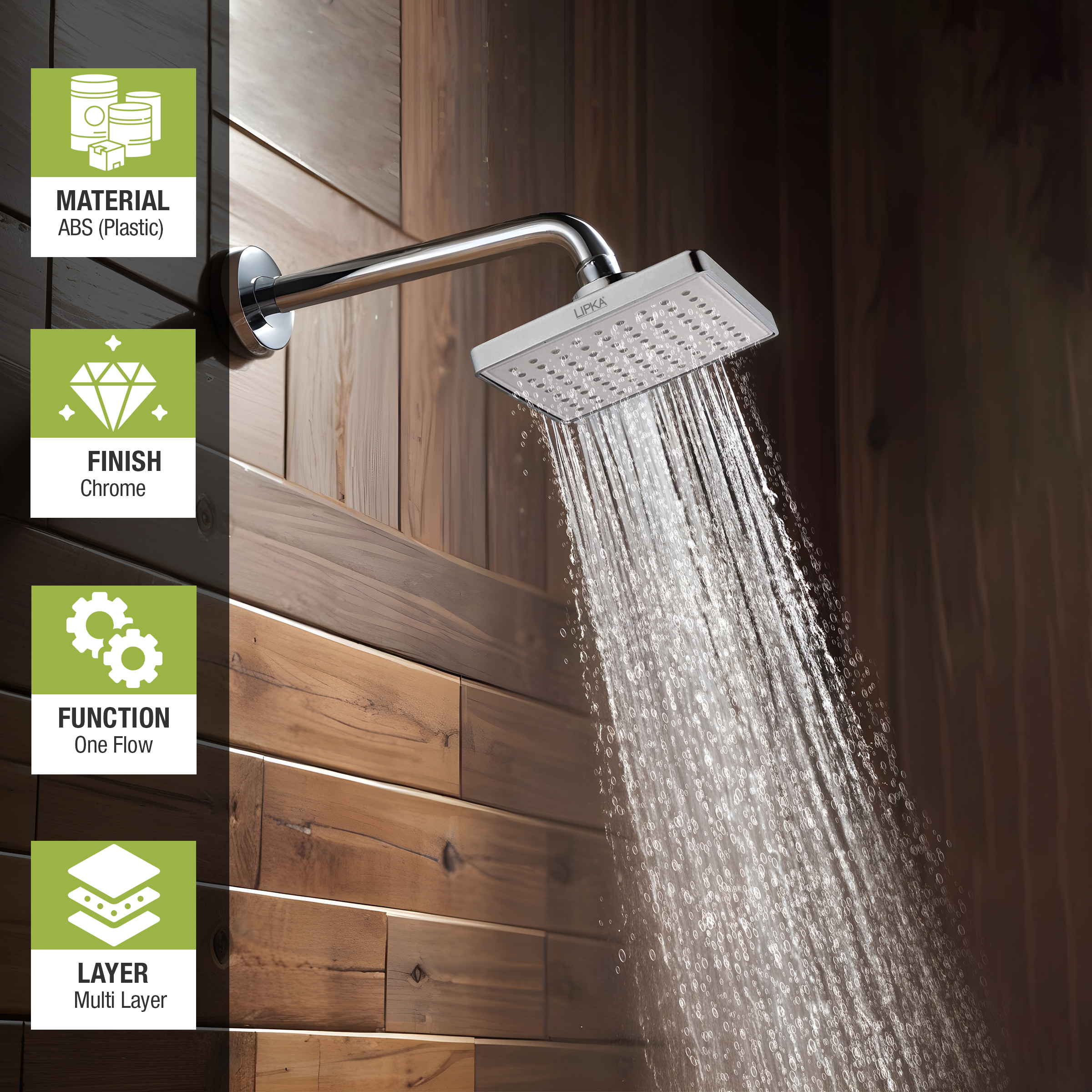 Pro Overhead Shower (4 x 4 Inches) - LIPKA