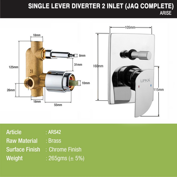 Arise JAQ 2-inlet Single Lever Diverter (Complete Set)- LIPKA - Lipka Home