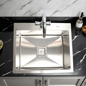 Handmade Single Bowl 304-Grade Kitchen Sink with Tap Hole (24 x 18 x 10 Inches) - LIPKA - Lipka Home