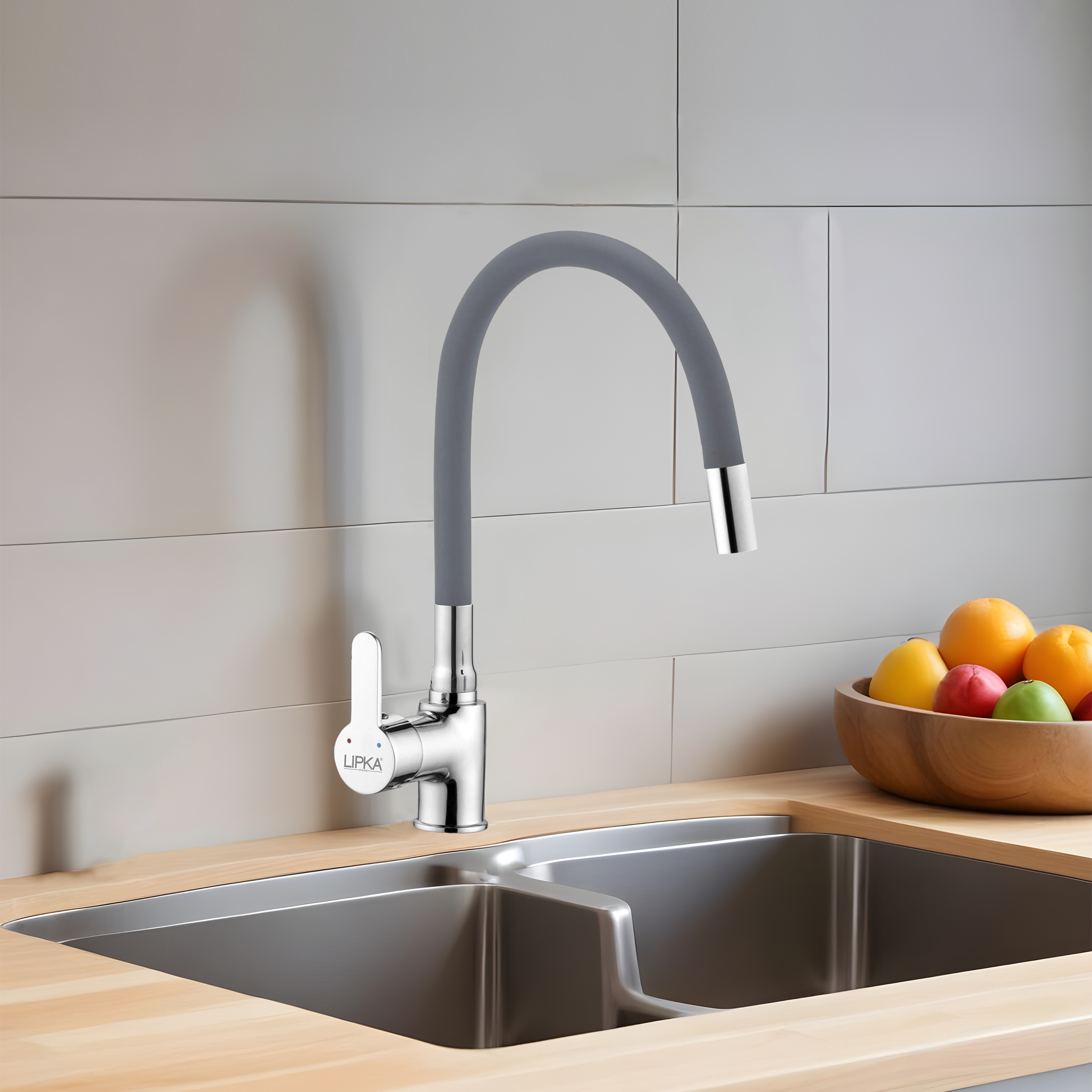 grey fusion flexible tap lifestyle