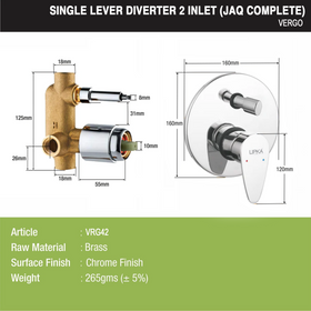 Virgo JAQ 2-inlet Single Lever Diverter (Complete Set)- LIPKA - Lipka Home