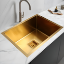 Handmade Yellow Gold PVD Coated Single Bowl Kitchen Sink (24 x 18 x 10 Inches) - LIPKA - Lipka Home