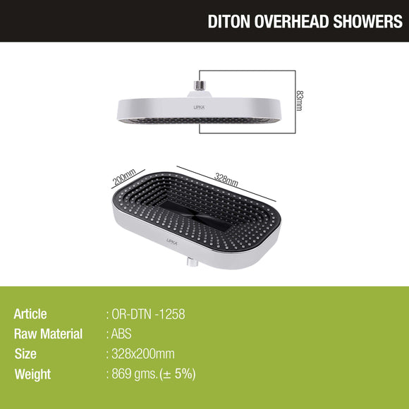 Diton Overhead Shower (13 x 8 Inches) - LIPKA - Lipka Home