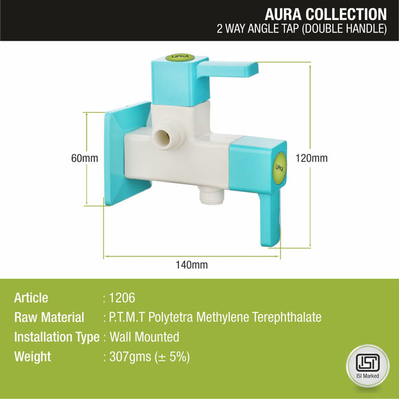 Aura Two Way Angle Valve PTMT Faucet (Double Handle) - LIPKA - Lipka Home