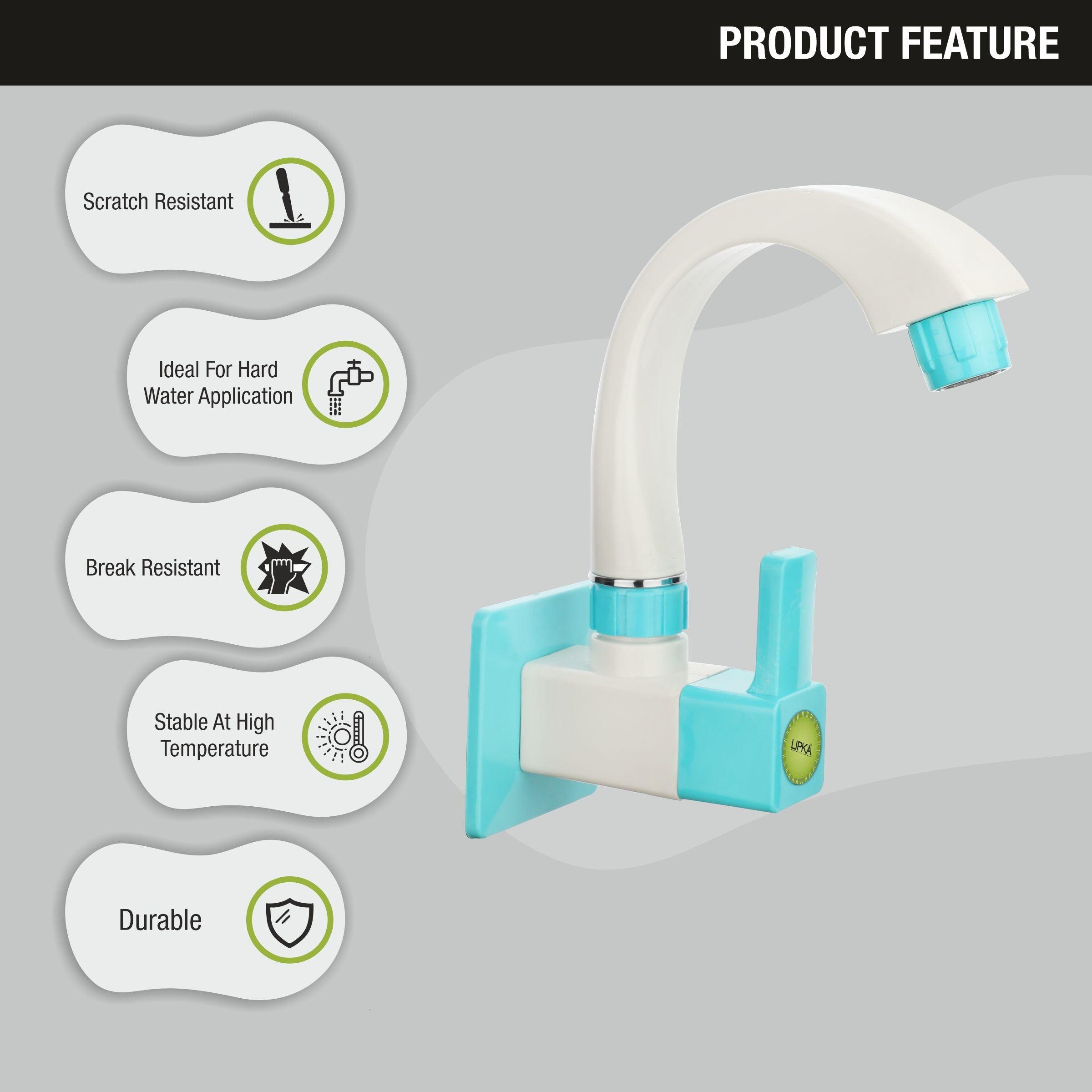 Aura Sink Tap with Swivel Spout PTMT Faucet features