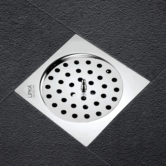 Square Flat Cut Floor Drain (6 x 6 Inches) with Lid and Cockroach Trap - LIPKA - Lipka Home