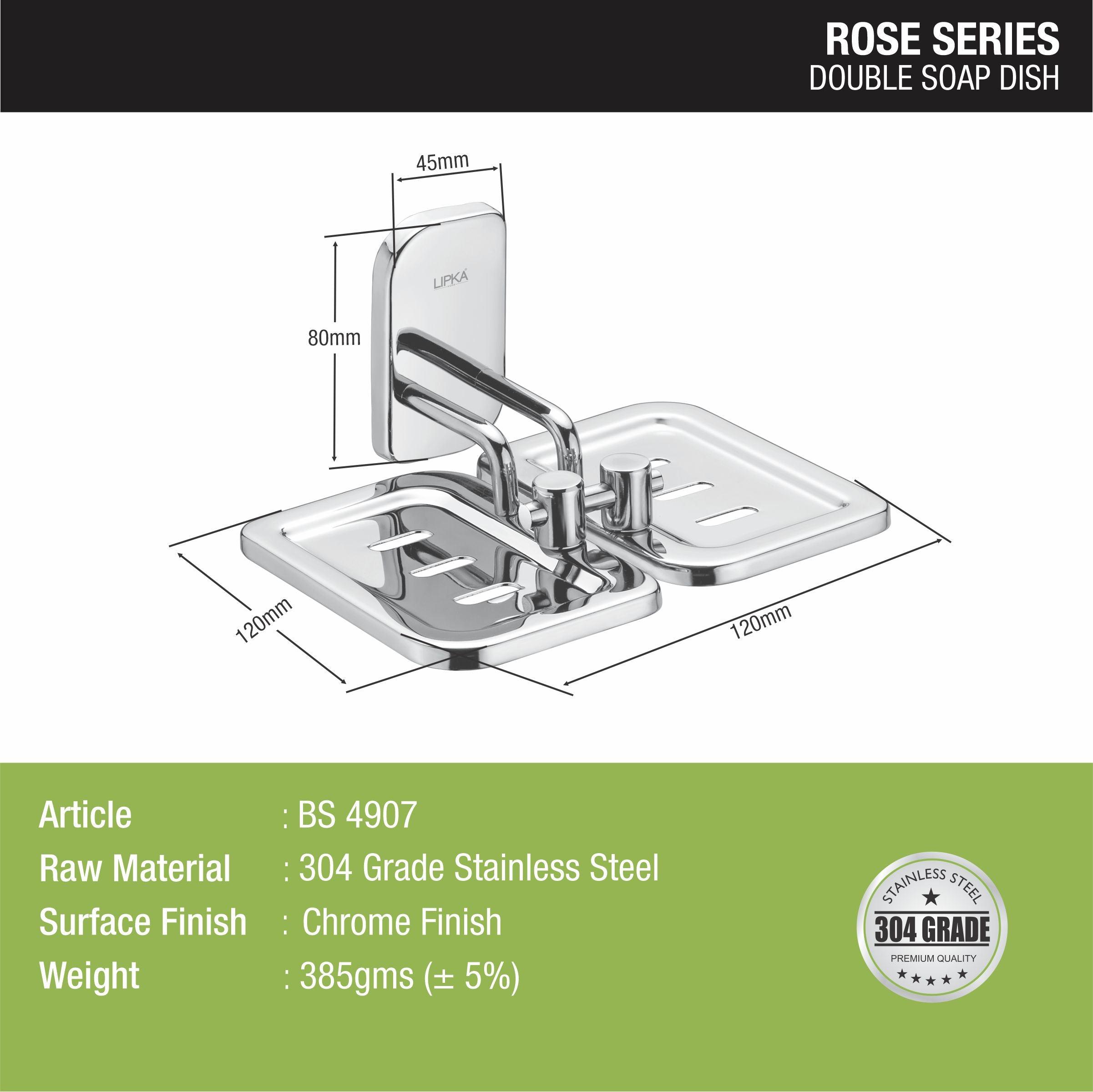 Rose Double Soap Dish (304-SS) - LIPKA - Lipka Home