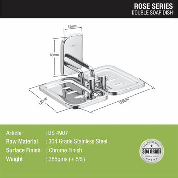 Rose Double Soap Dish (304-SS) - LIPKA - Lipka Home