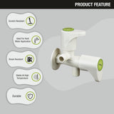 Designo Two Way Angle Valve PTMT Faucet (Double Handle) features