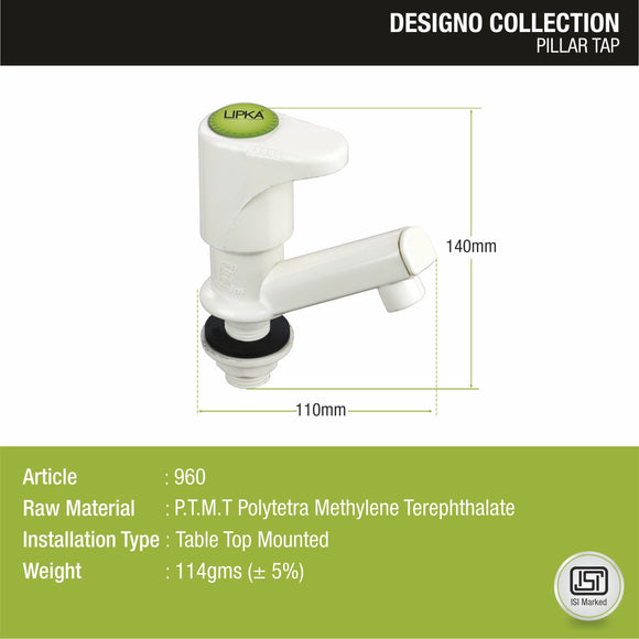 Designo Pillar Tap PTMT Faucet - LIPKA - Lipka Home