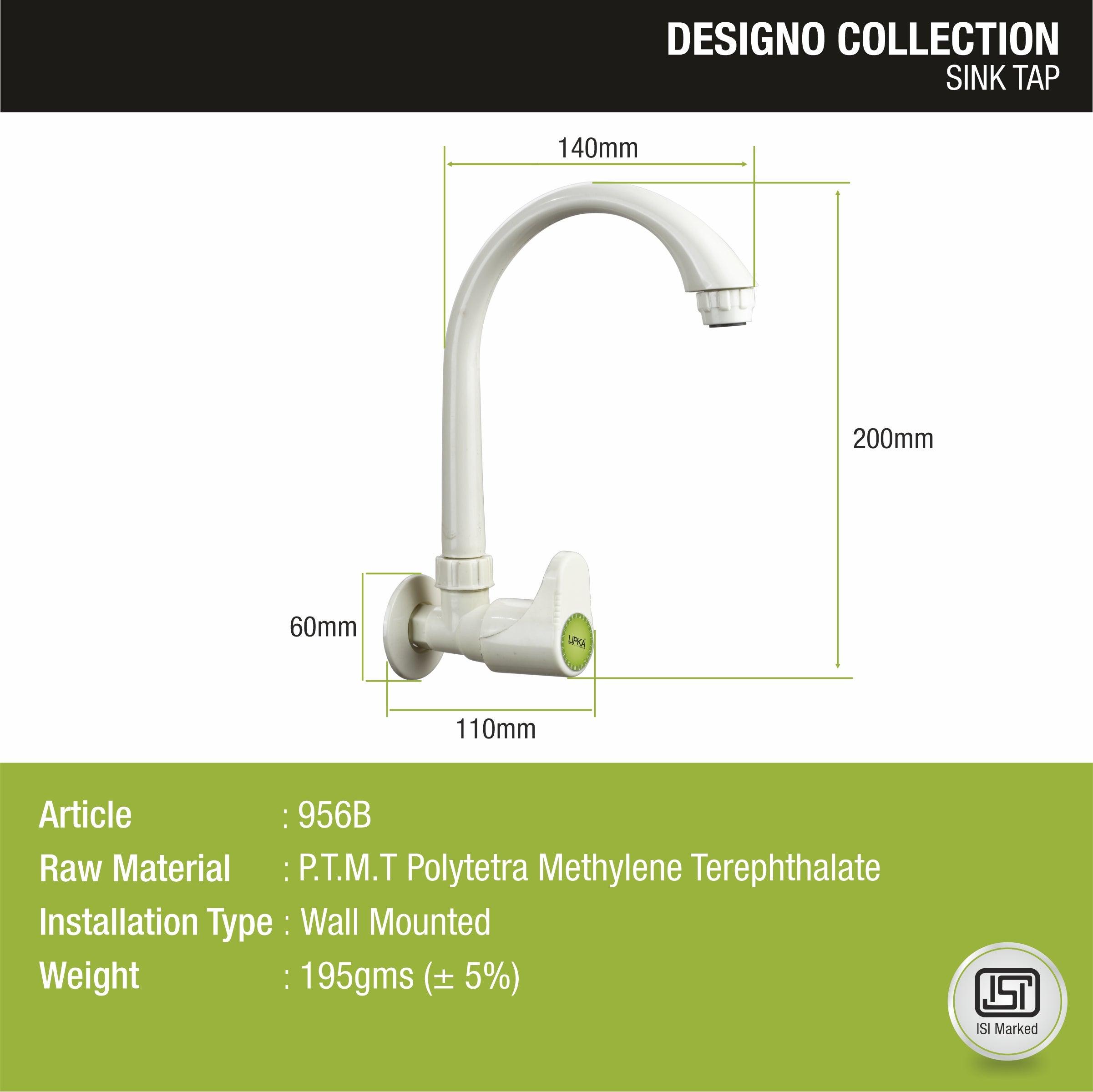 Designo Sink Tap with Swivel Spout PTMT Faucet sizes and dimensions