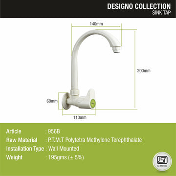 Designo Sink Tap with Swivel Spout PTMT Faucet- LIPKA - Lipka Home