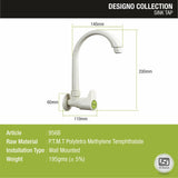 Designo Sink Tap with Swivel Spout PTMT Faucet sizes and dimensions