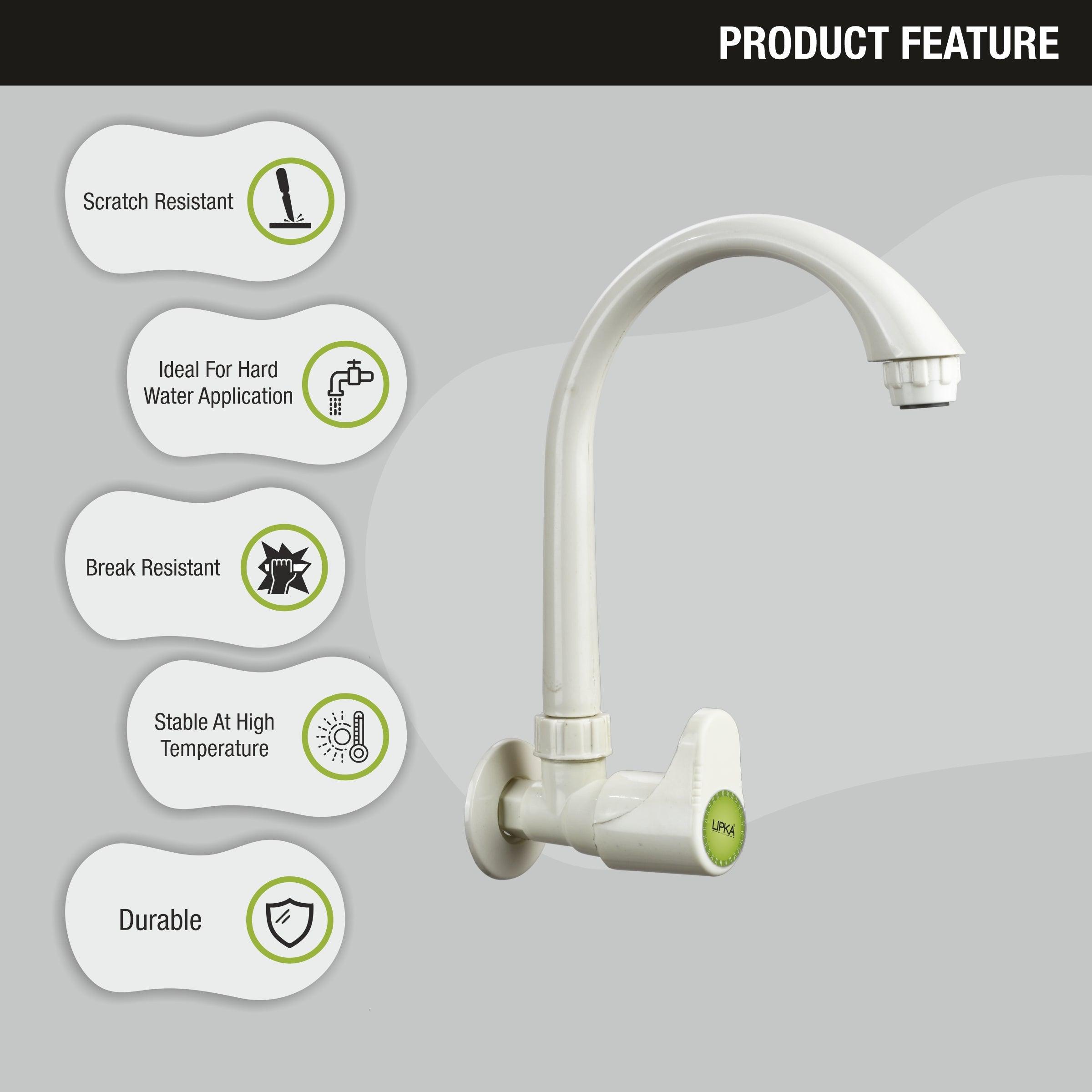 Designo Sink Tap with Swivel Spout PTMT Faucet features