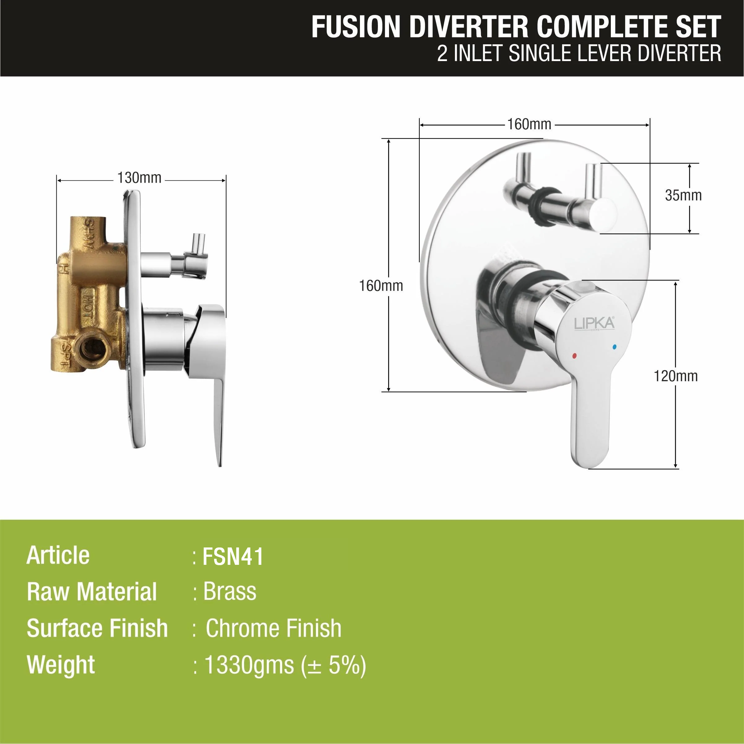 fusion diverter complete set lipka