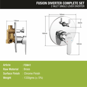 Fusion 2-inlet Single Lever Diverter (Complete Set)- LIPKA - Lipka Home
