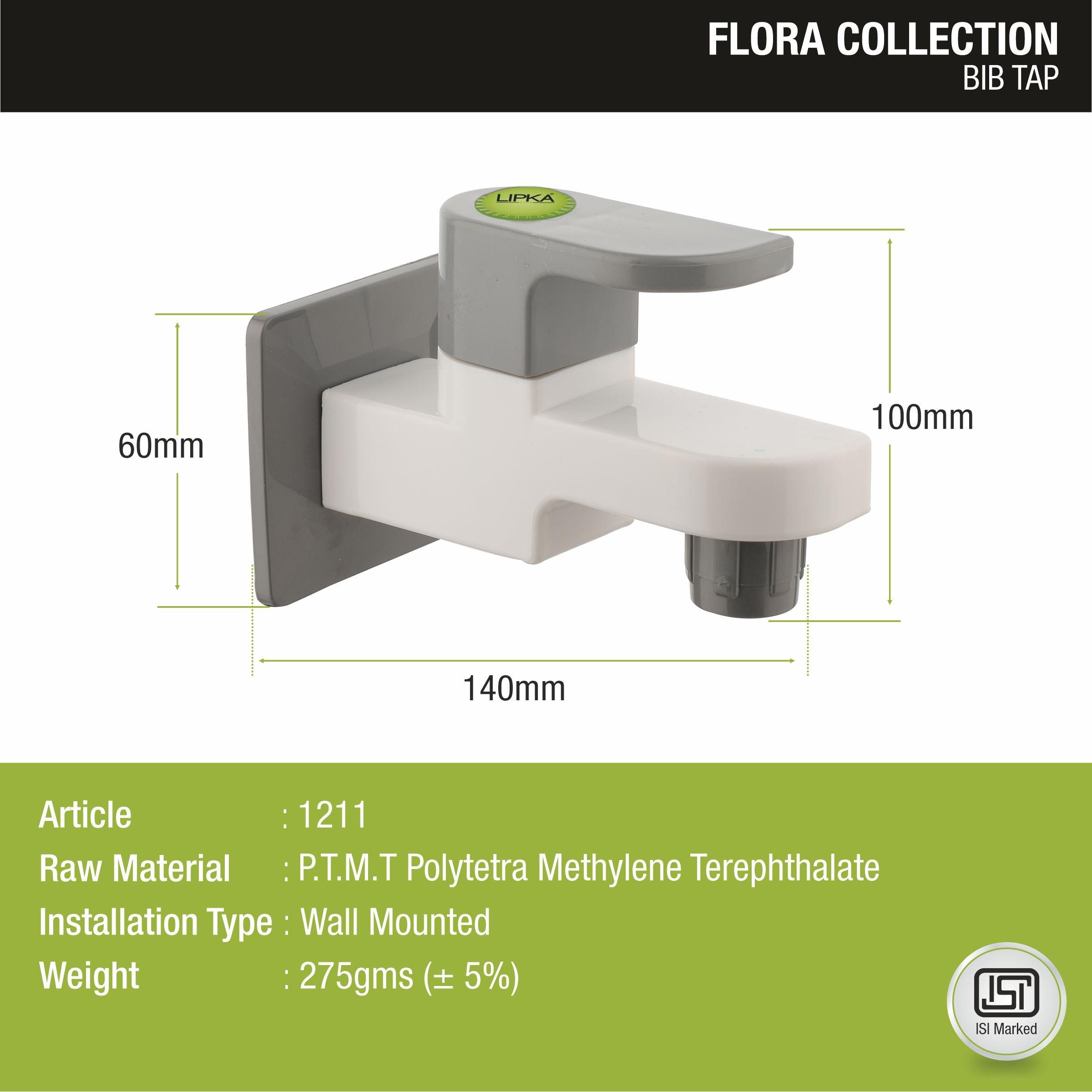 Flora Bib Tap PTMT Faucet sizes and dimensions