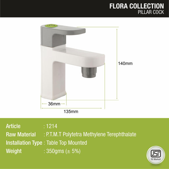 Flora Pillar Tap PTMT Faucet - LIPKA - Lipka Home