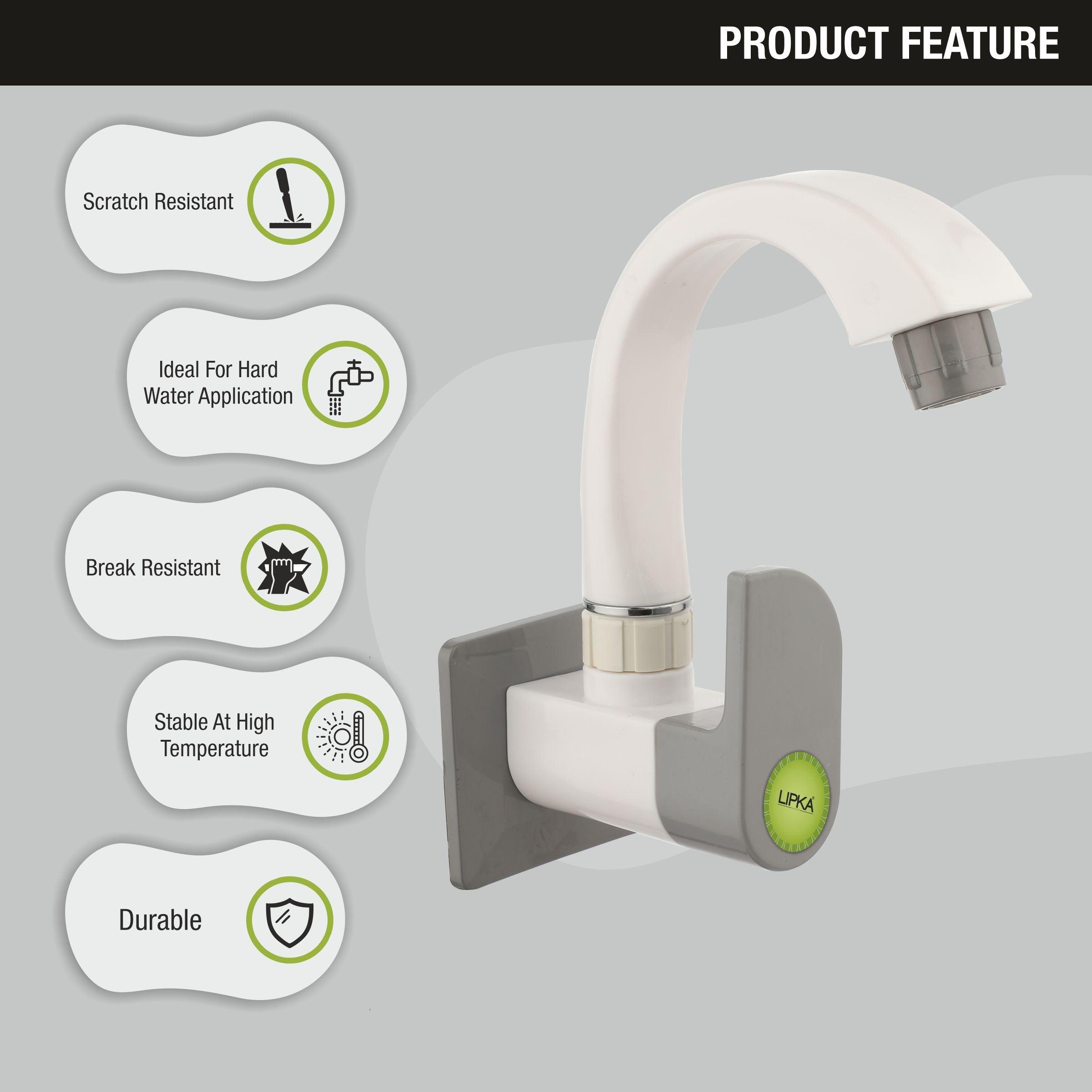 Flora Sink Tap with Swivel Spout PTMT Faucet features