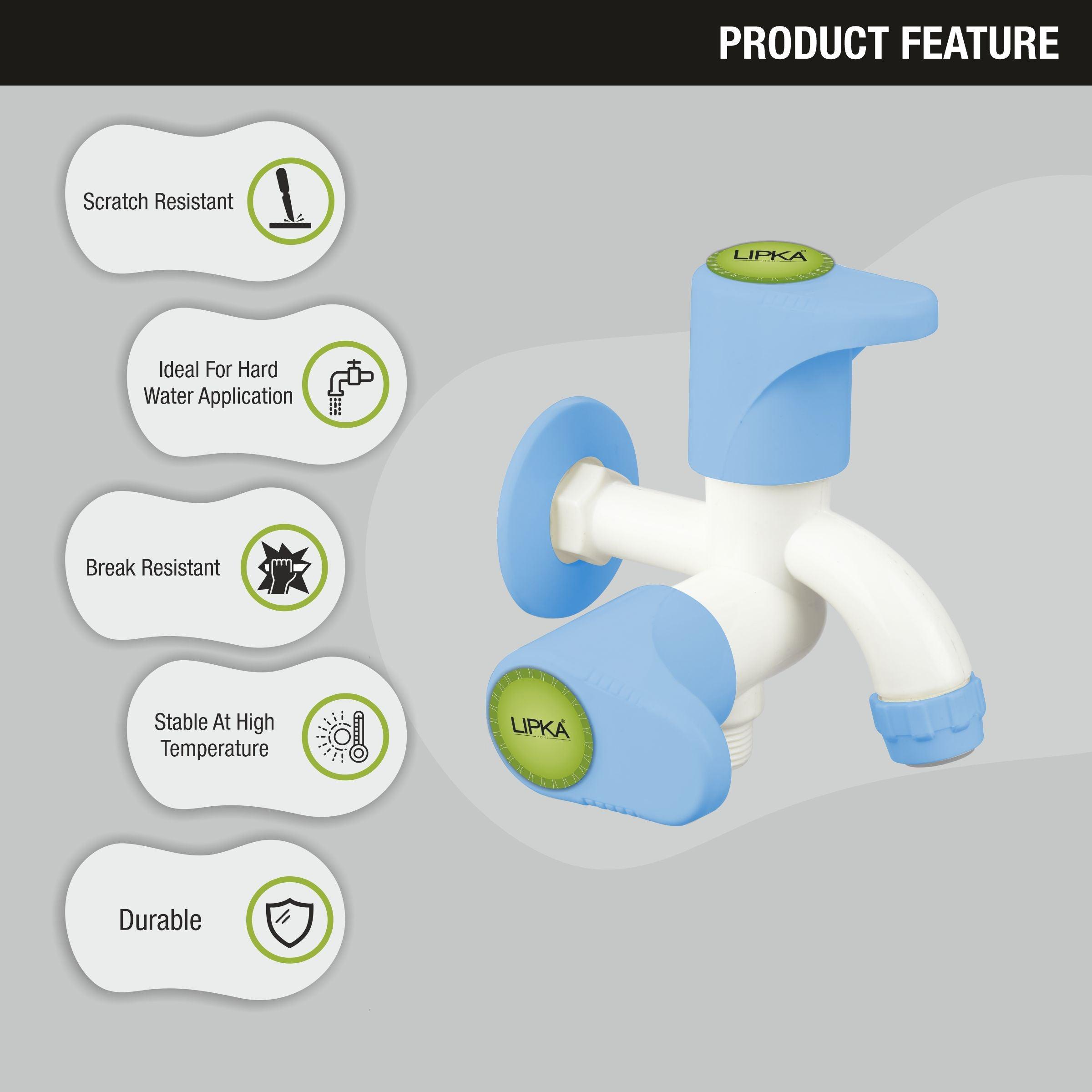 Glory Two Way Bib Tap PTMT Faucet (Double Handle) features