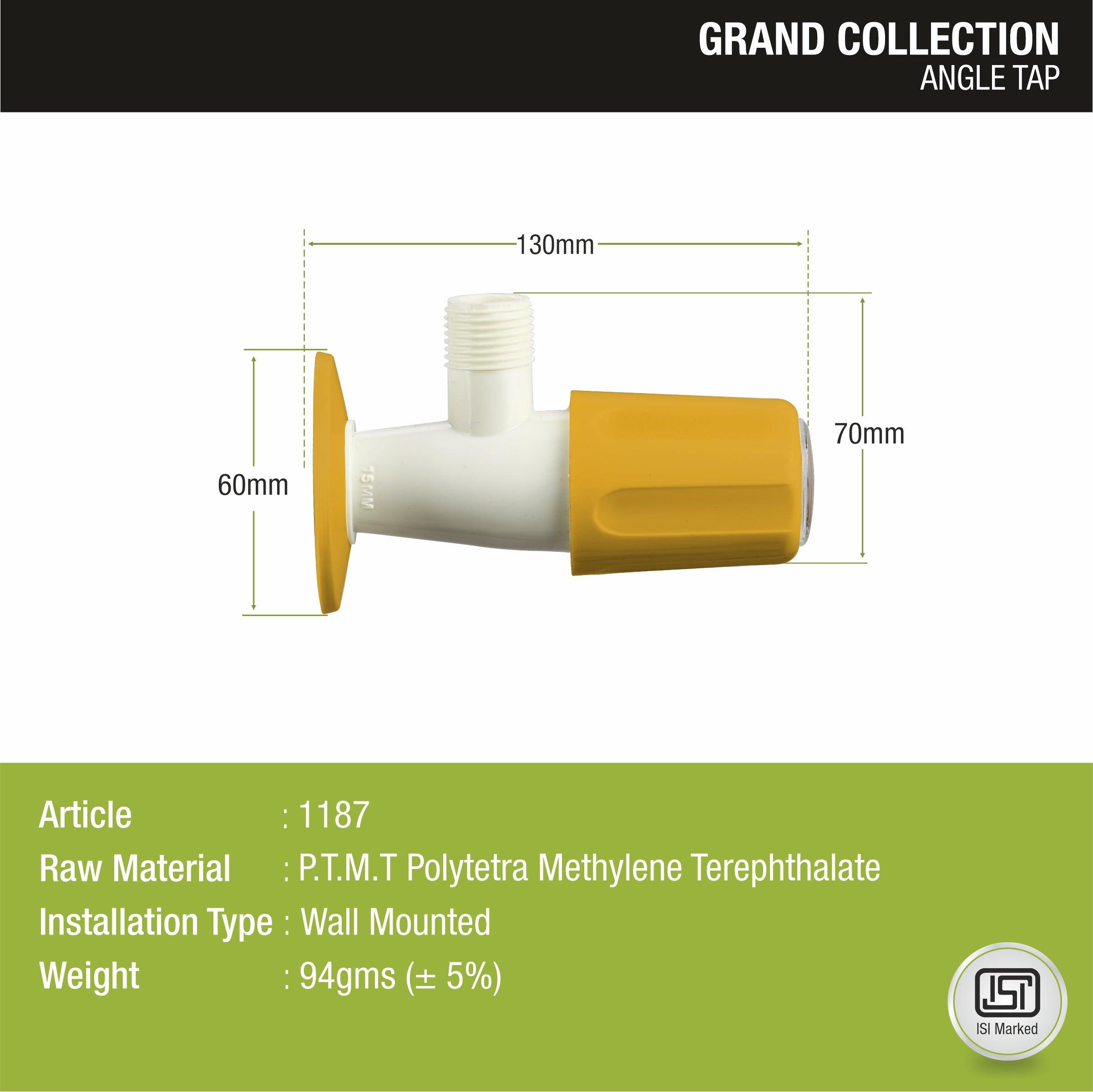 Grand Angle Valve PTMT Faucet sizes and dimensions