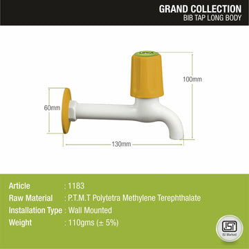 Grand Bib Tap Long Body PTMT Faucet - LIPKA - Lipka Home