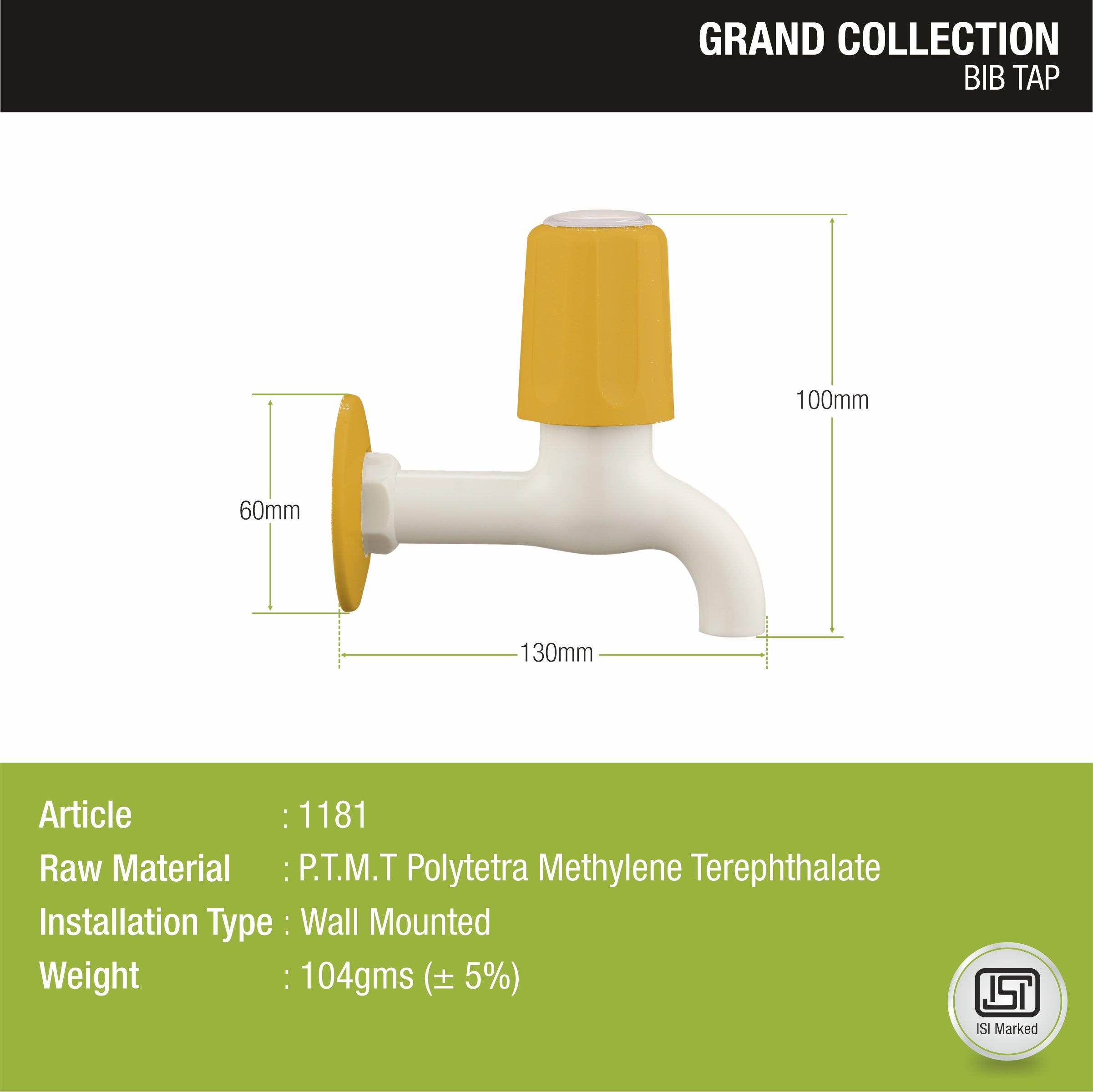 Grand Bib Tap PTMT Faucet sizes and dimensions
