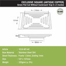 Green Exclusive Square Flat Cut Floor Drain in Antique Copper PVD Coating (5 x 5 Inches) - LIPKA - Lipka Home