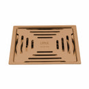 Green Exclusive Square Flat Cut Floor Drain in Antique Copper PVD Coating (5 x 5 Inches) - LIPKA - Lipka Home
