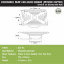 Green Exclusive Square Floor Drain in Antique Copper PVD Coating (6 x 6 Inches) with Hole & Cockroach Trap - LIPKA - Lipka Home