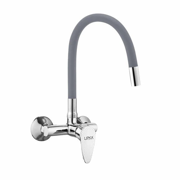 Virgo Single Lever Sink Mixer with Grey Flexible Silicone Spout (20 Inches) - LIPKA