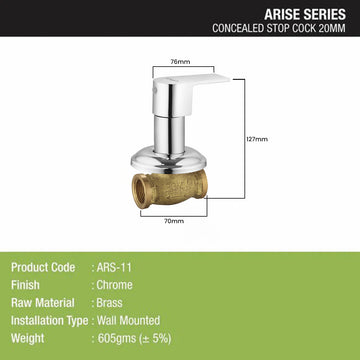 Arise Concealed Stop Valve 20mm Brass Faucet - LIPKA - Lipka Home