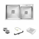 Handmade Double Bowl 304-Grade Kitchen Sink with Tap Hole (32 x 18 x 10 Inches) - LIPKA - Lipka Home