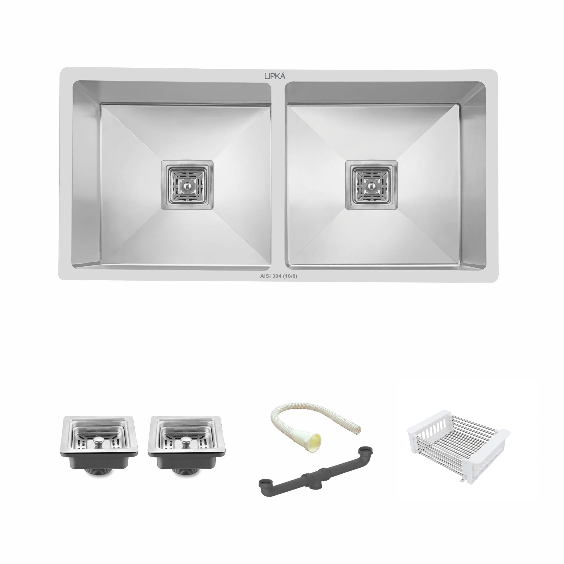 Sinber 32 Inch Undermount Double Bowl Kitchen Sink | 304 Stainless Steel | MU3218DE
