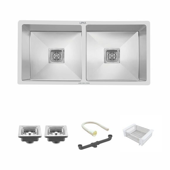 Handmade Double Bowl 304-Grade Kitchen Sink (45 x 20 x 10 Inches) - LIPKA - Lipka Home