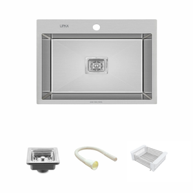 Handmade Single Bowl 304-Grade Kitchen Sink with Tap Hole (24 x 18 x 10 Inches) - LIPKA - Lipka Home