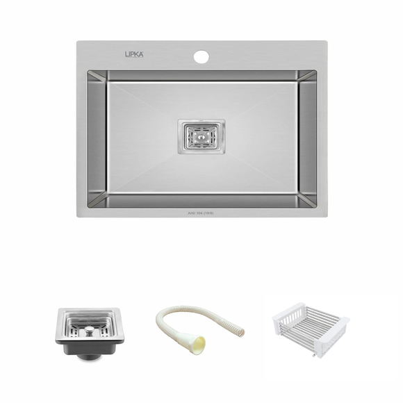 Handmade Single Bowl 304-Grade Kitchen Sink with Tap Hole (32 x 20 x 10 Inches) - LIPKA - Lipka Home