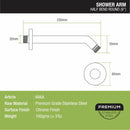 Half Bend Round Shower Arm (9 Inches) - LIPKA - Lipka Home