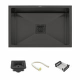 Handmade Black PVD Coated Single Bowl Kitchen Sink (24 x 18 x 10 Inches) - LIPKA