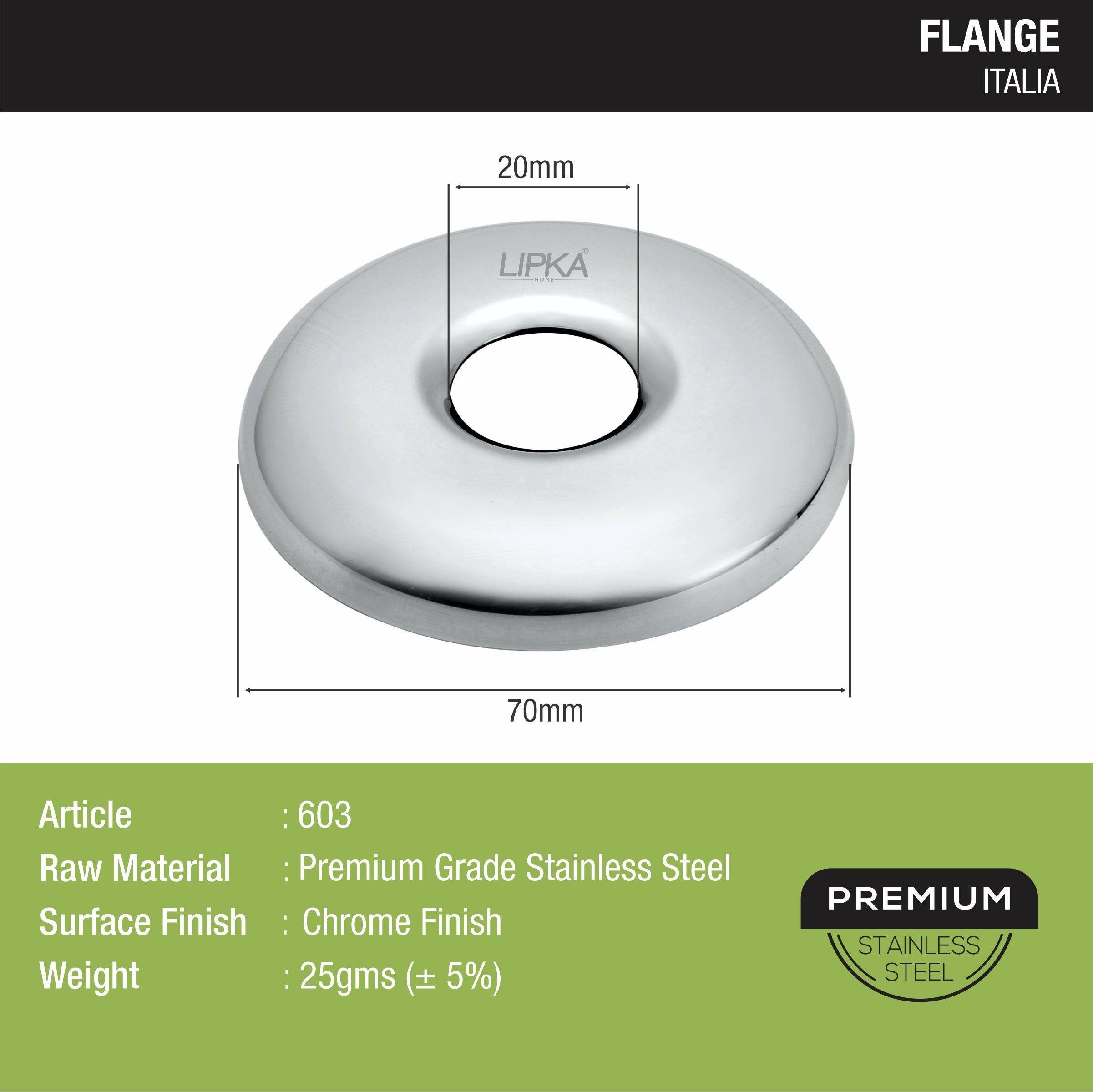 Italia Flange sizes and dimensions