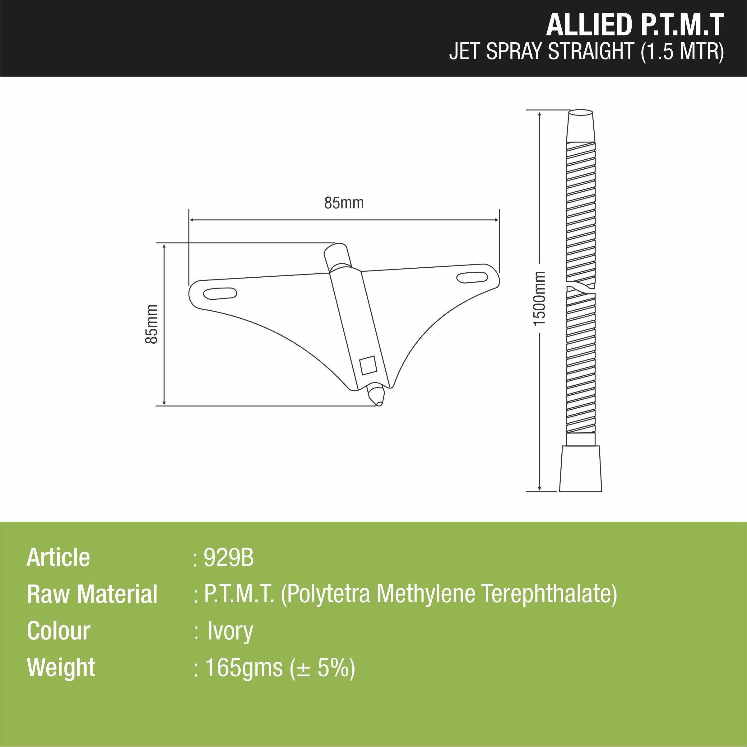 Jet Spray Straight PTMT Toilet Bidet (1.5 Meter Pipe) - LIPKA