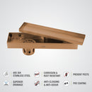 Marble Insert Shower Drain Channel - Antique Copper (12 x 3 Inches) - LIPKA - Lipka Home