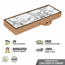 Marble Insert Shower Drain Channel - Antique Copper (18 x 4 Inches) - LIPKA - Lipka Home