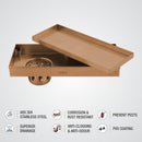 Marble Insert Shower Drain Channel - Antique Copper (18 x 5 Inches) - LIPKA - Lipka Home