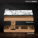 Marble Insert Shower Drain Channel - Antique Copper (24 x 3 Inches) - LIPKA - Lipka Home