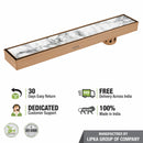 Marble Insert Shower Drain Channel - Antique Copper (32 x 3 Inches) - LIPKA - Lipka Home