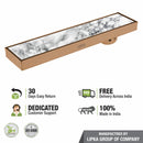 Marble Insert Shower Drain Channel - Antique Copper (32 x 4 Inches) - LIPKA - Lipka Home